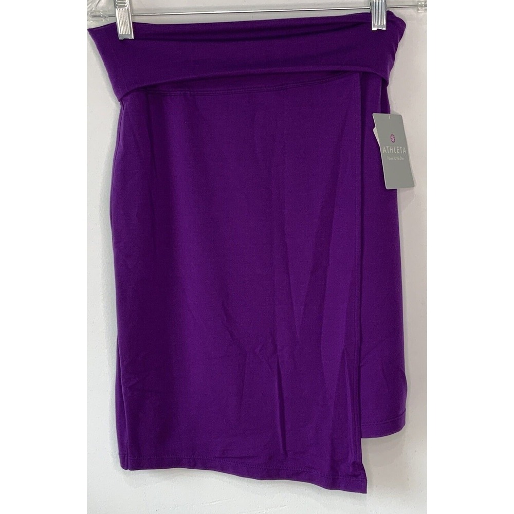 Athleta Seaside Fold Skirt Faux Wrap-A-Round Athletic Skirt Purple Size XS NEW